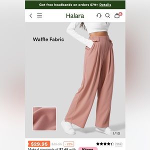 Halara NNW Best Seller High Waisted Side Pocket Wide Leg Waffle Casual Pants